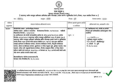 Digitally signed Ferfar Order PDF sample from Mahabhulekh